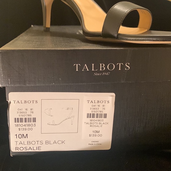 Talbots NWT size 10M black Rosalie 100% leather ankle strap sandals - Picture 6 of 8